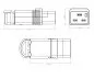 Preview: IEC-LOCK Enchufe IEC60320-C19 con mecanismo de bloqueo, conector montable